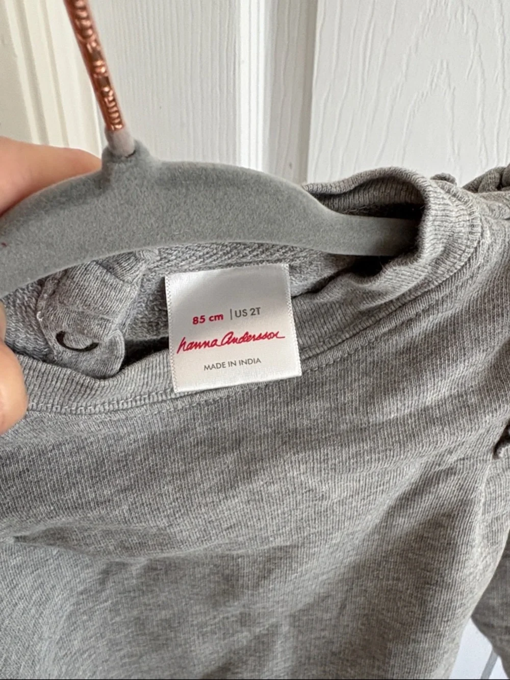 Hanna Andersson Gray Ruffle Shoulder Cotton Sweatshirt